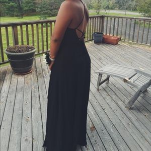 Black halter dress